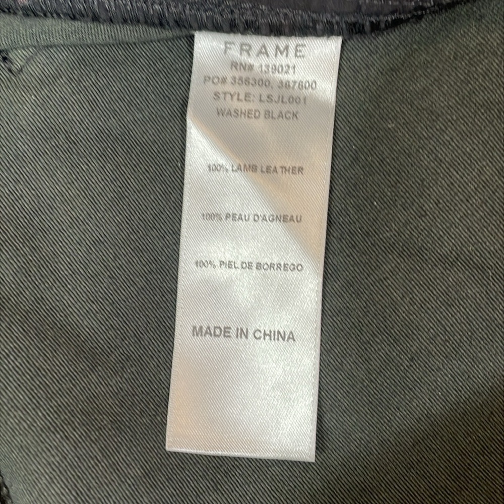 Frame 100% Leather Le Skinny de Jeanne Jeans Size 27 Black Luxury Jeans - Picture 10 of 14